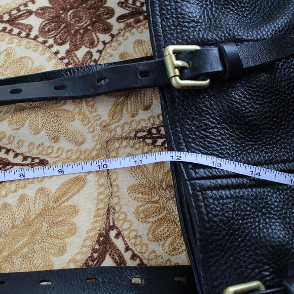 Cole Haan Pebbled Leather Large Bag Black w/Brushed Gold Hardware Lots of ROOM! - Picture 13 of 16